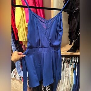 Blue Sleeveless Wrap Dress